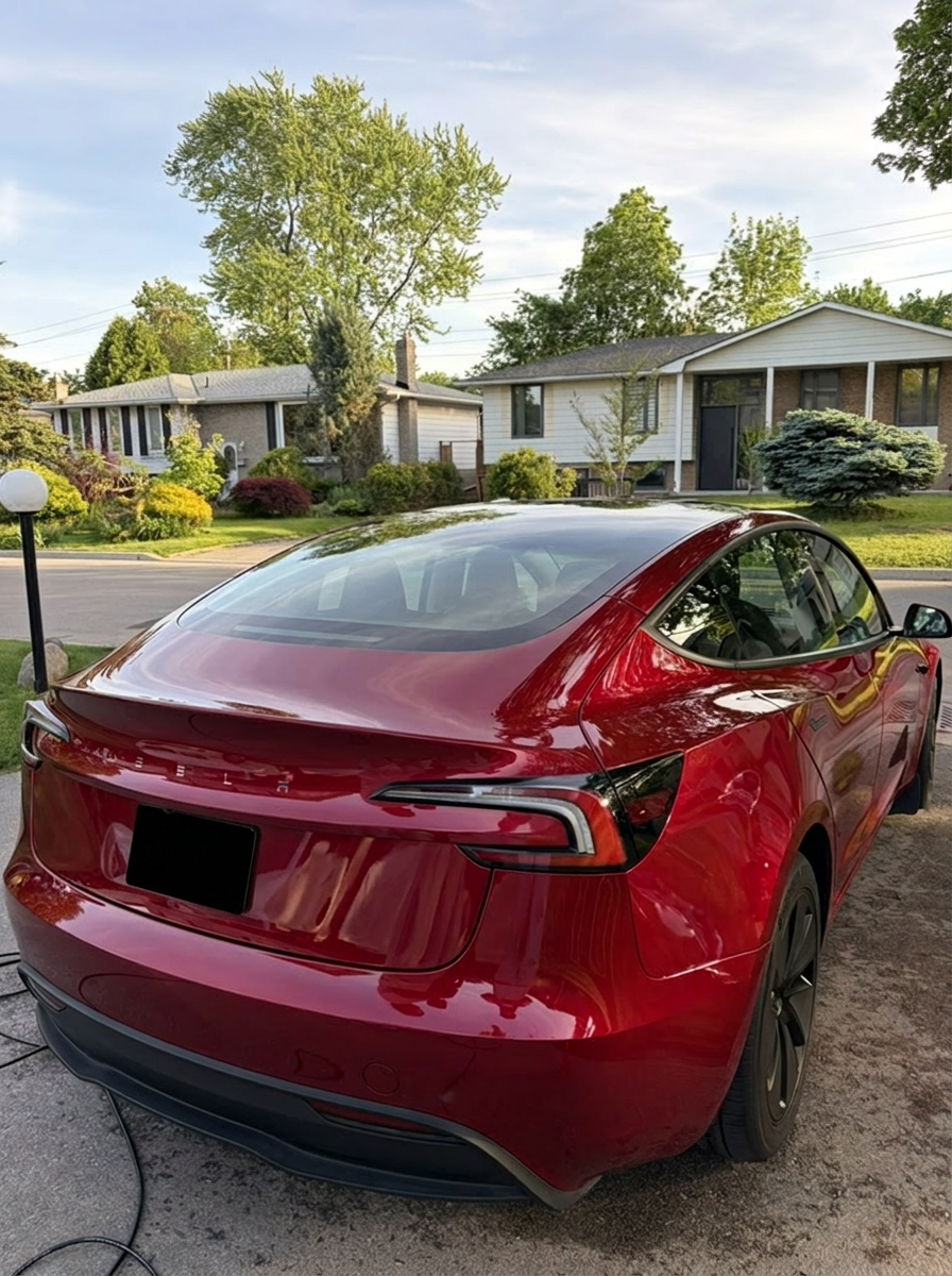 Detailed Tesla rear view